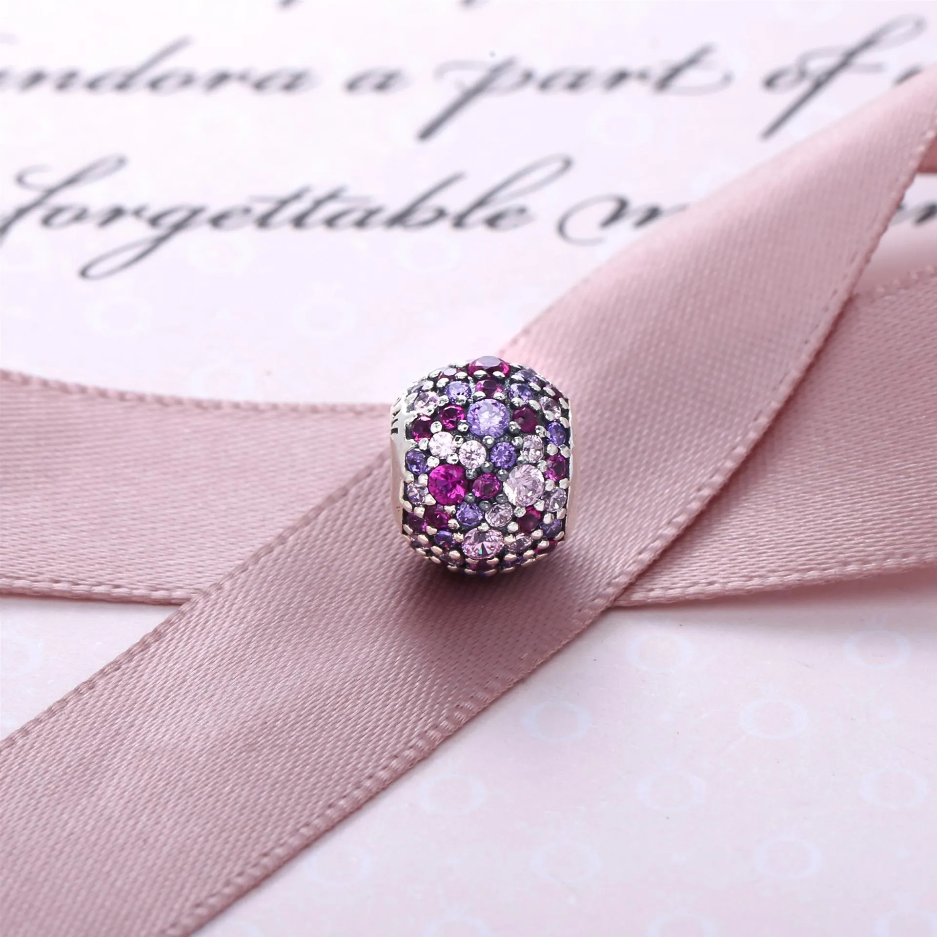 Pandora Pink Mix Pavé Ball Charm - 791261ACZMX