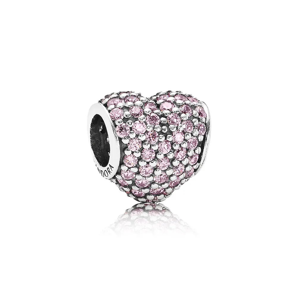 pandora pink pavé heart charm 791052pcz