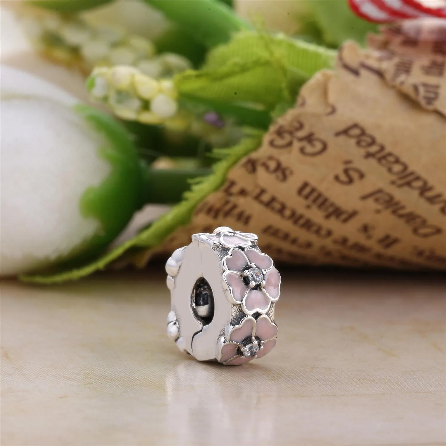 PANDORA Pink Primrose Clip - 791823EN68