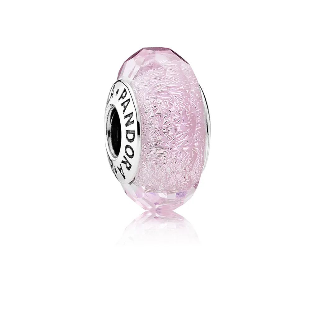 pandora pink shimmer glass charm 791650