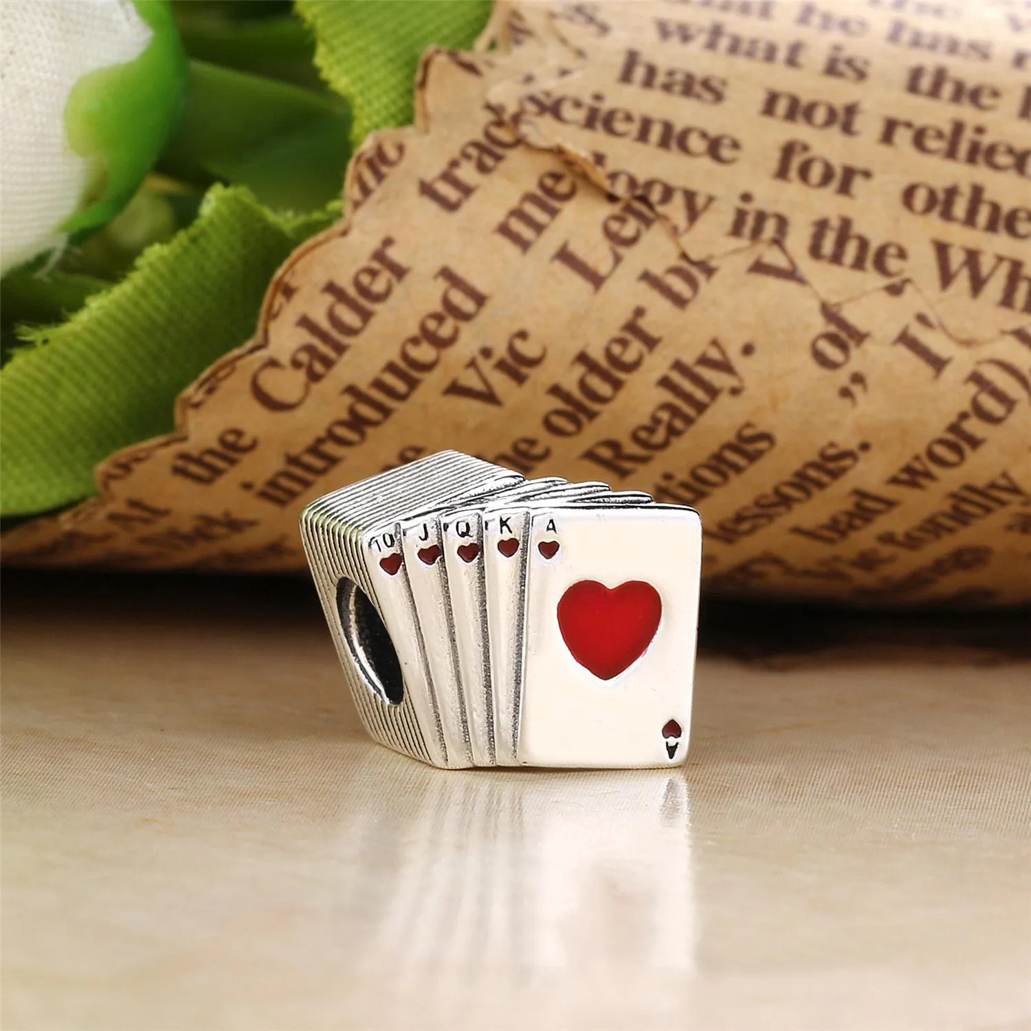 Pandora Playing cards silver charm with red enamel - 797195EN09