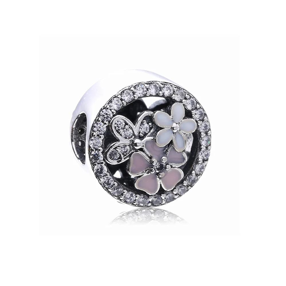 PANDORA poetiske blomster, blandede emaljer og klar Cz Charm - PX00275-1