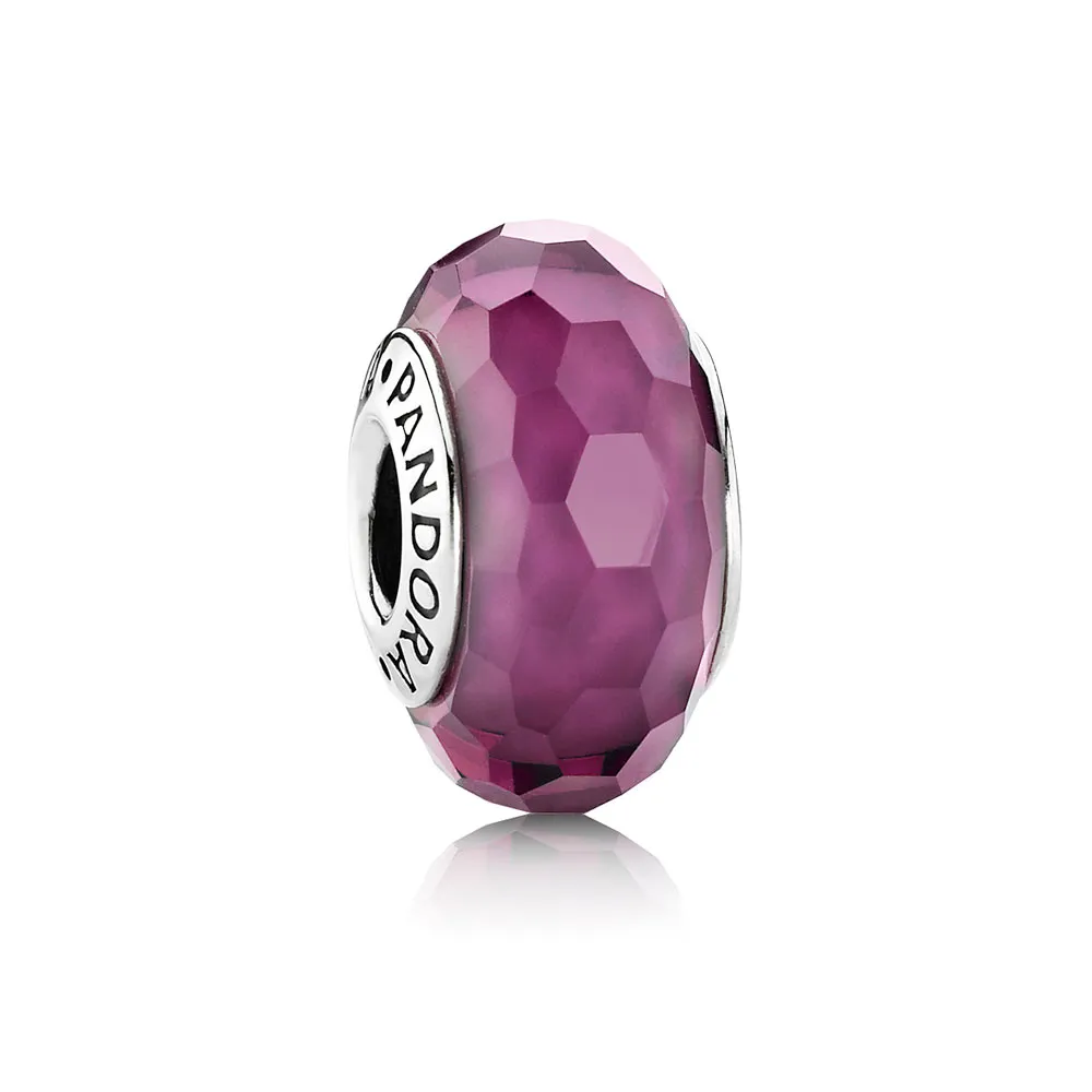 pandora purple faceted glass charm 791071