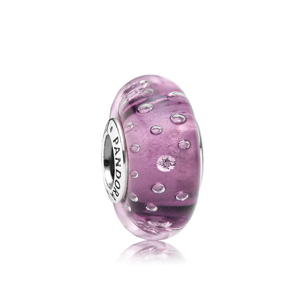 pandora purple fizzle glass charm 791616cz