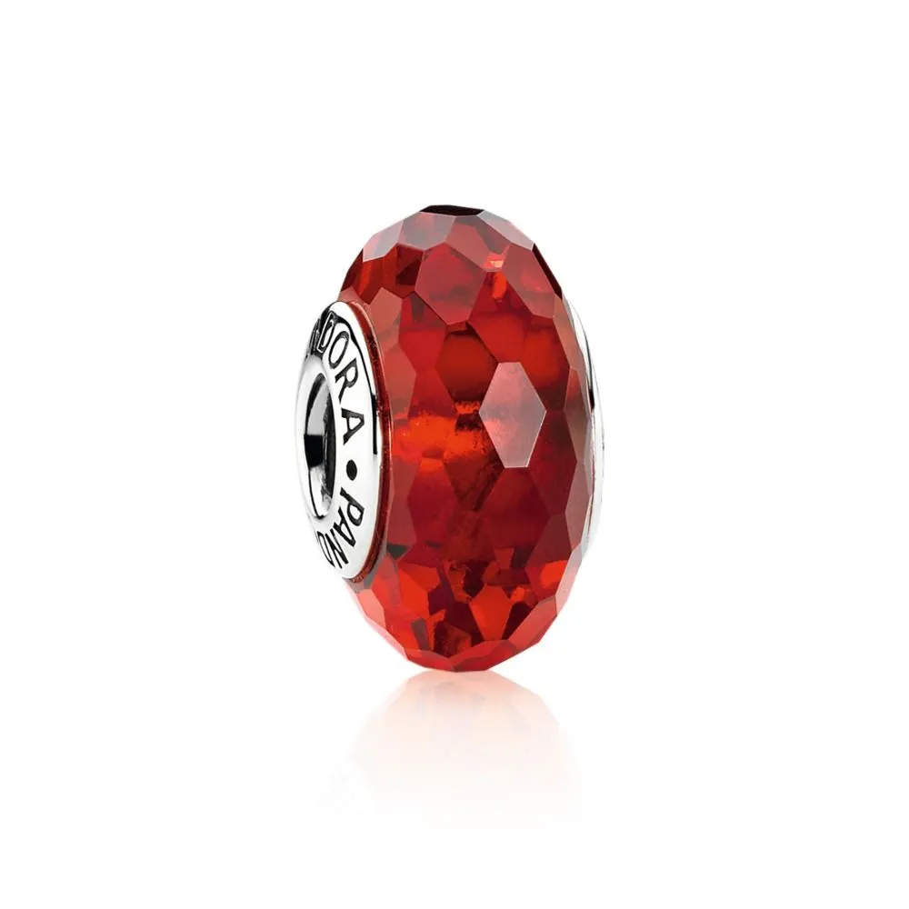 Pandora Red Faceted Glass Charm - 791066