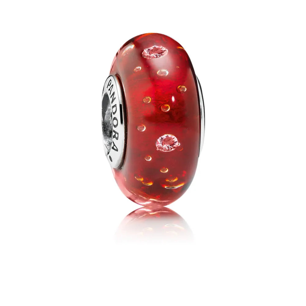 Pandora Red Fizzle Glass Charm - 791631CZ