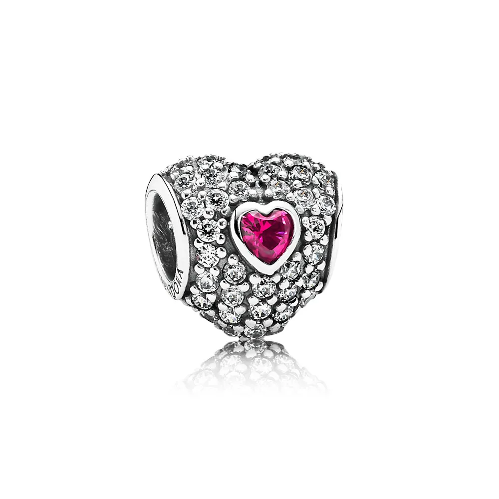 pandora red pavé triple heart charm 791168sru