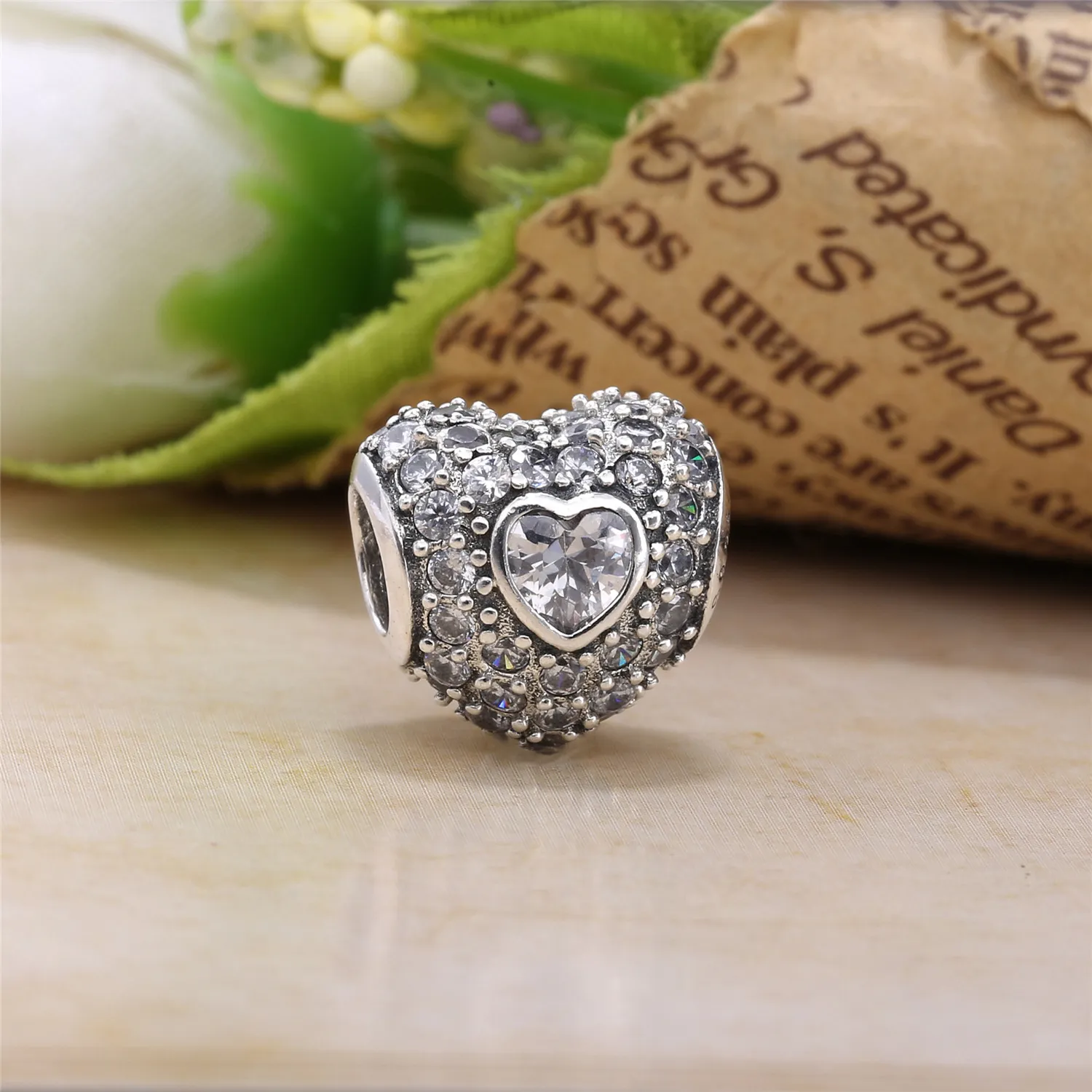 Pandora Red Pavé Triple Heart Charm - 791168SRU