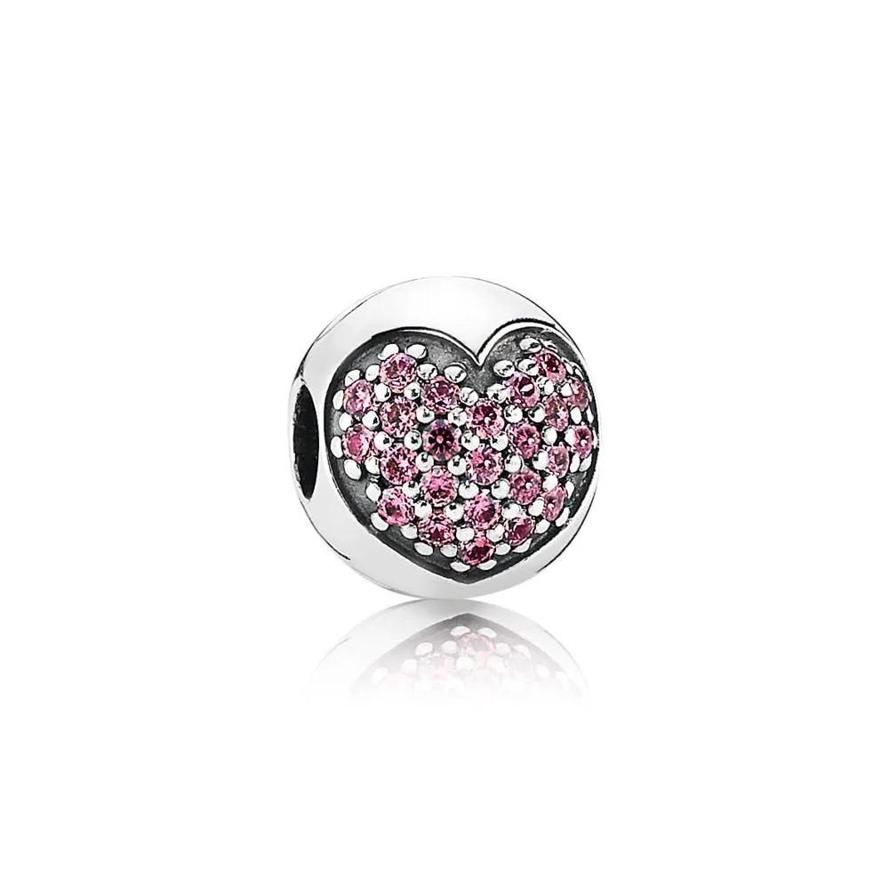 pandora rosa pavé hjerte clip 791053czs