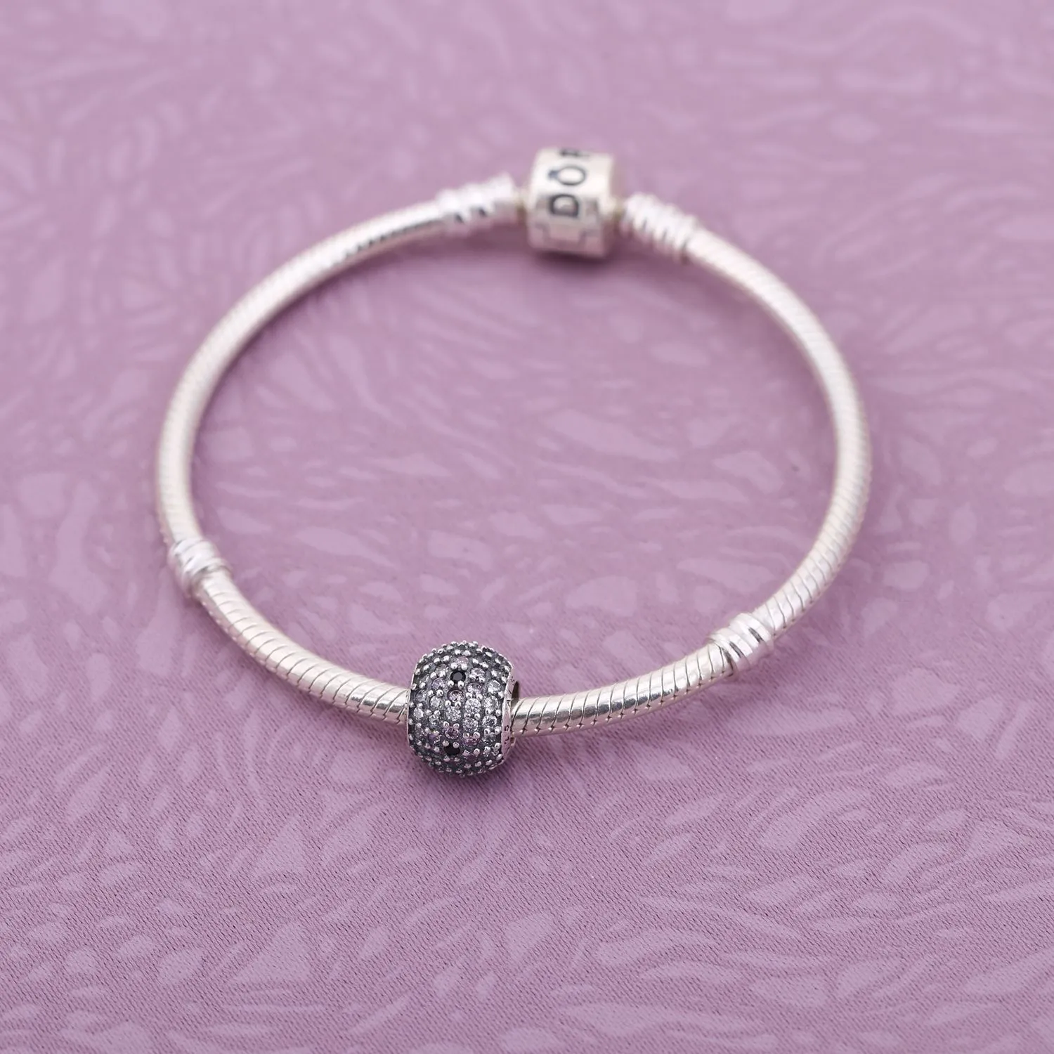 Pandora Rosa, pavé kirsebærblomst, charm - 791129CZ