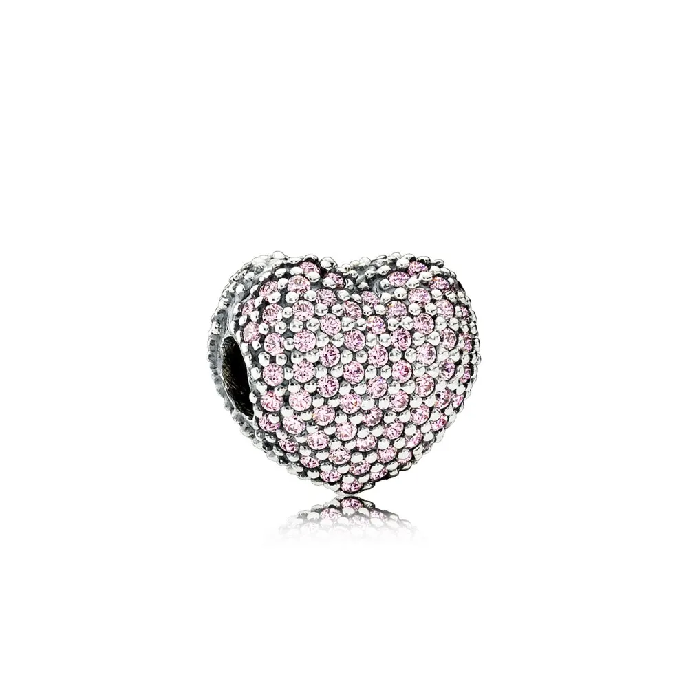 Pandora Rosa Pavéhjerte Klemmecharm - 791427PCZ