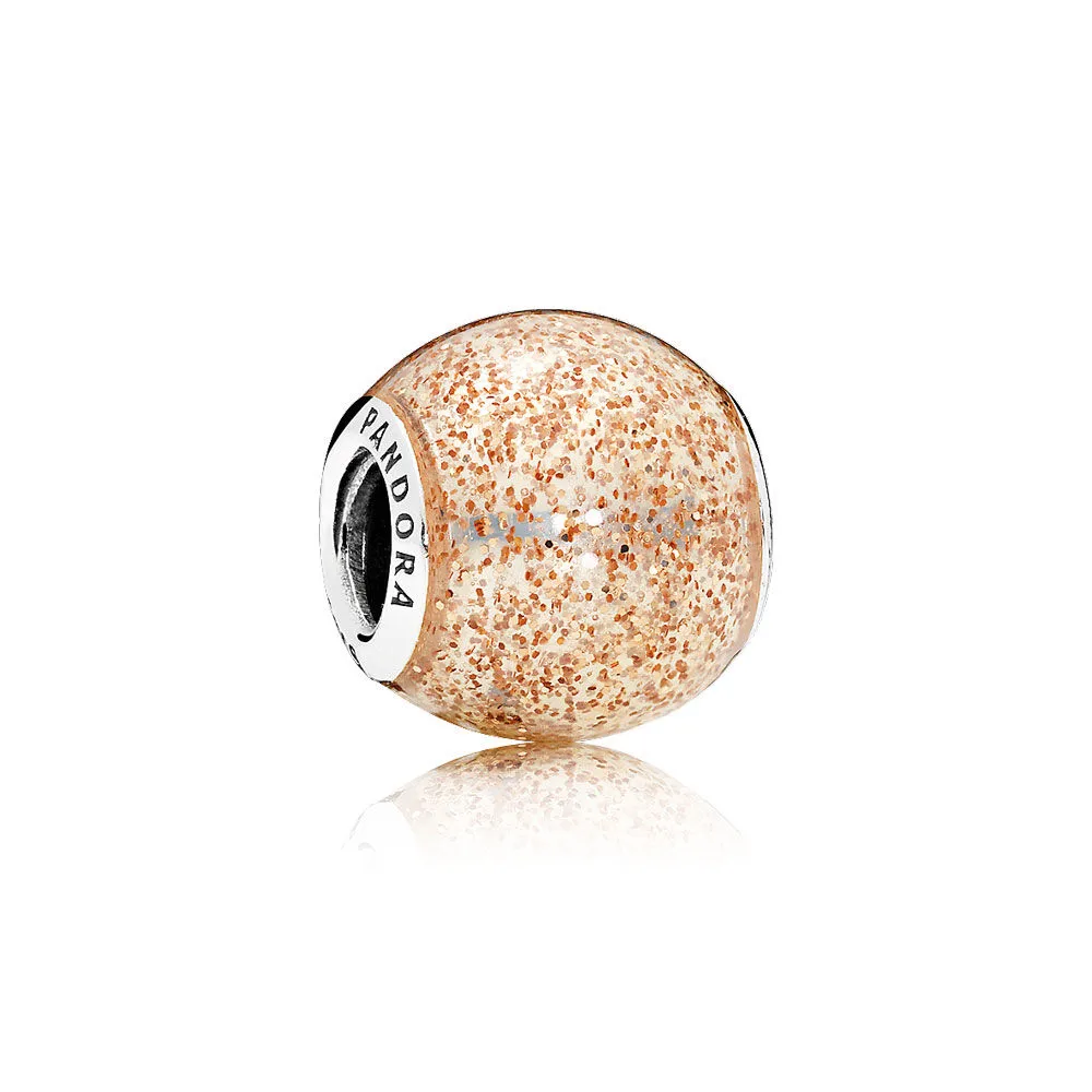 pandora rose golden glitter ball charm 796327en145