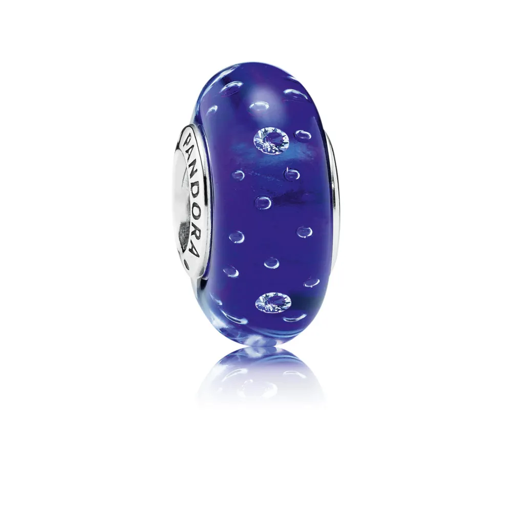 Pandora Royal Blue Fizzle Glass Charm - 791630CZ