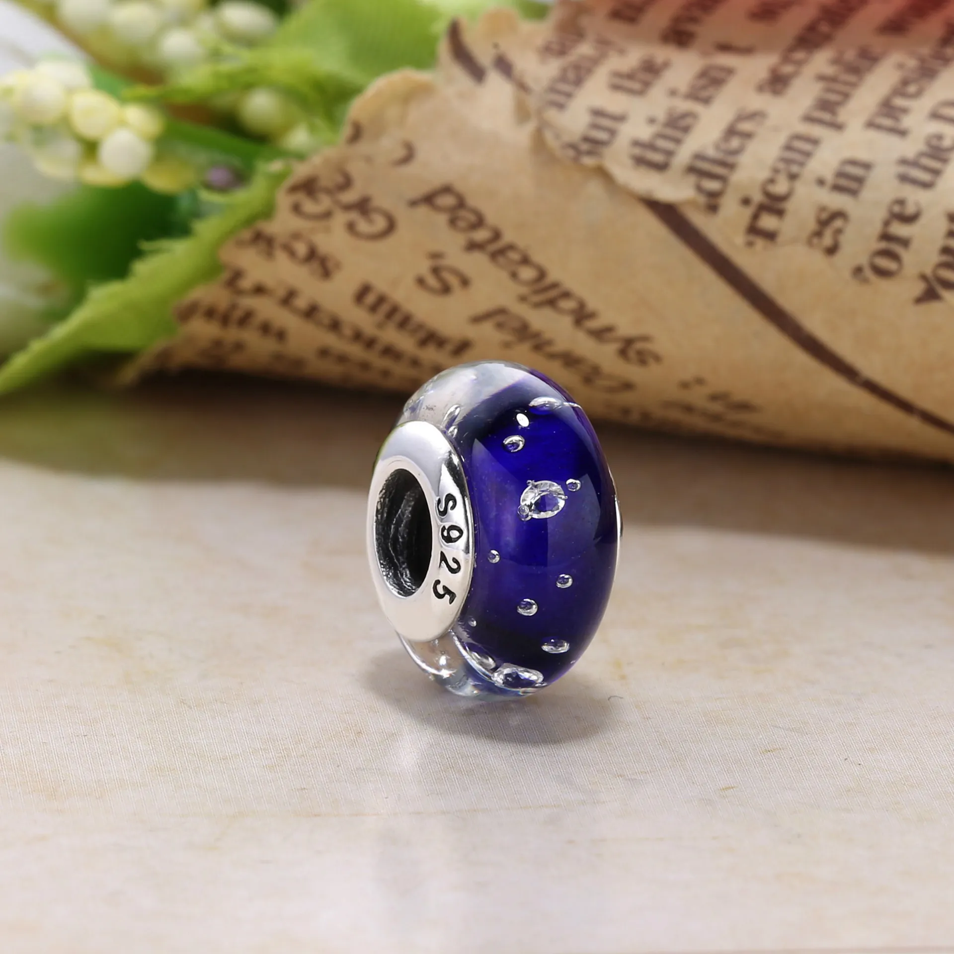 Pandora Royal Blue Fizzle Glass Charm - 791630CZ