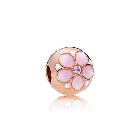 Pandora Rund Rosa Magnoliablomst Charm - 782078NBP