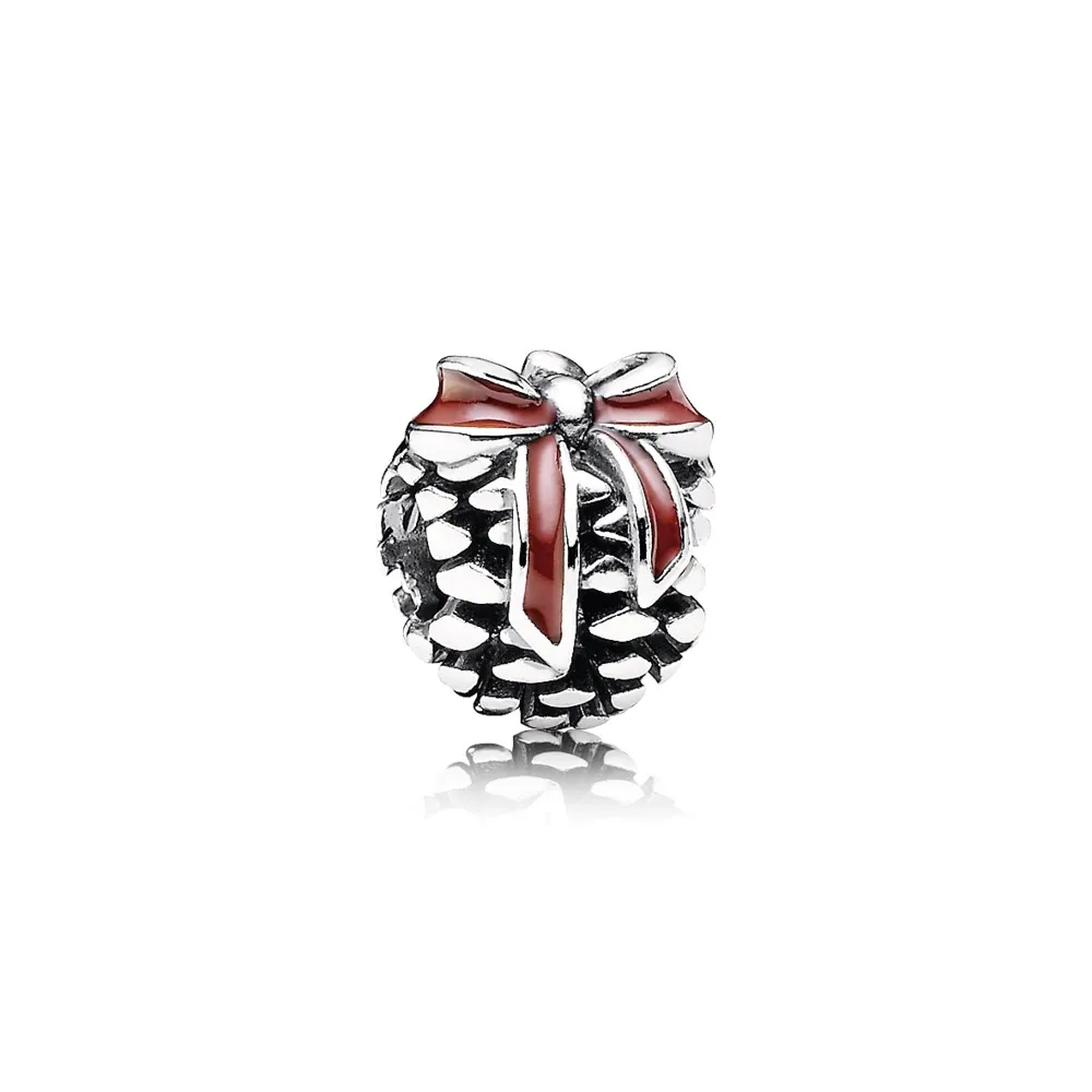 pandora rød kongle charm 791237en39