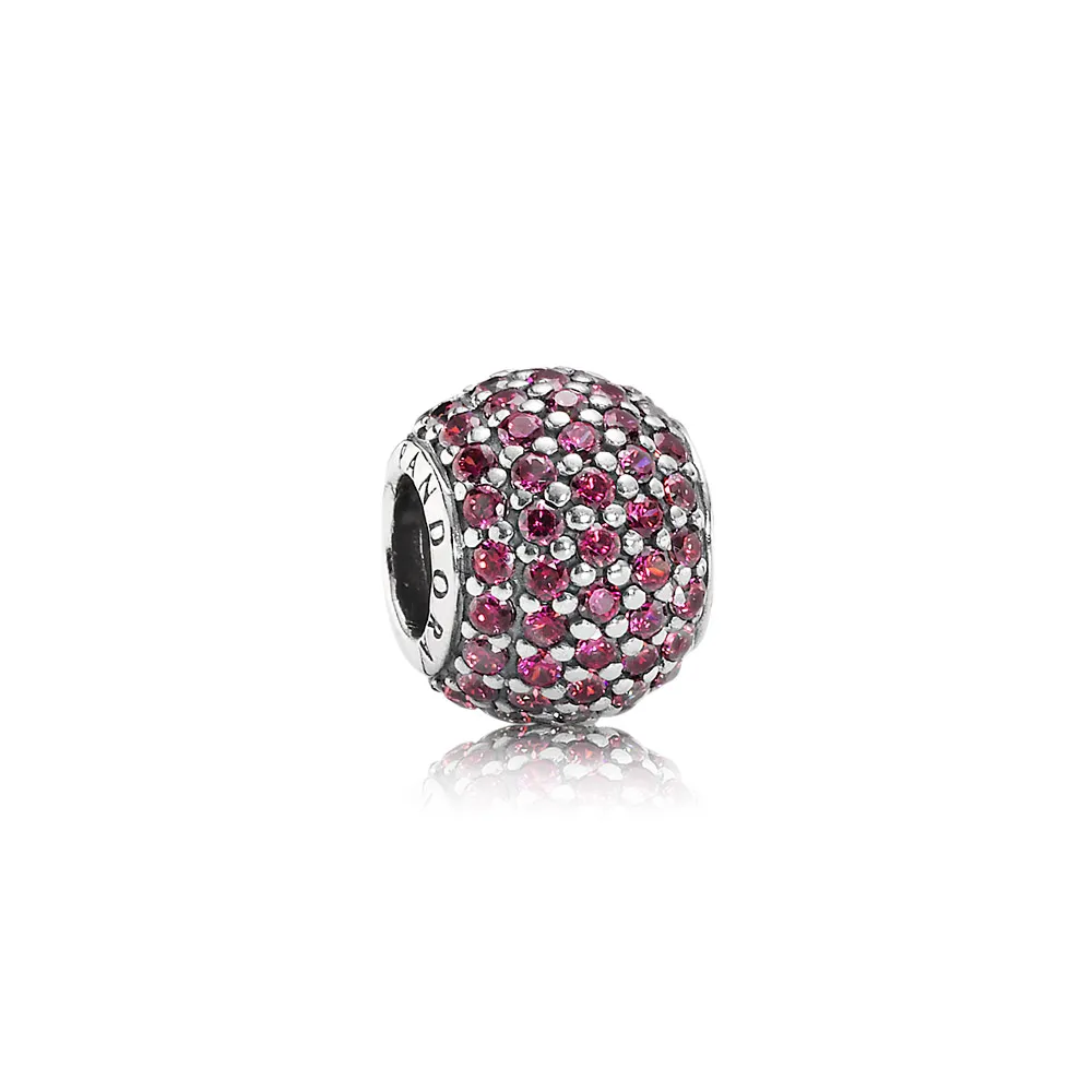 Pandora Rød pavé, charm - 791051CZR