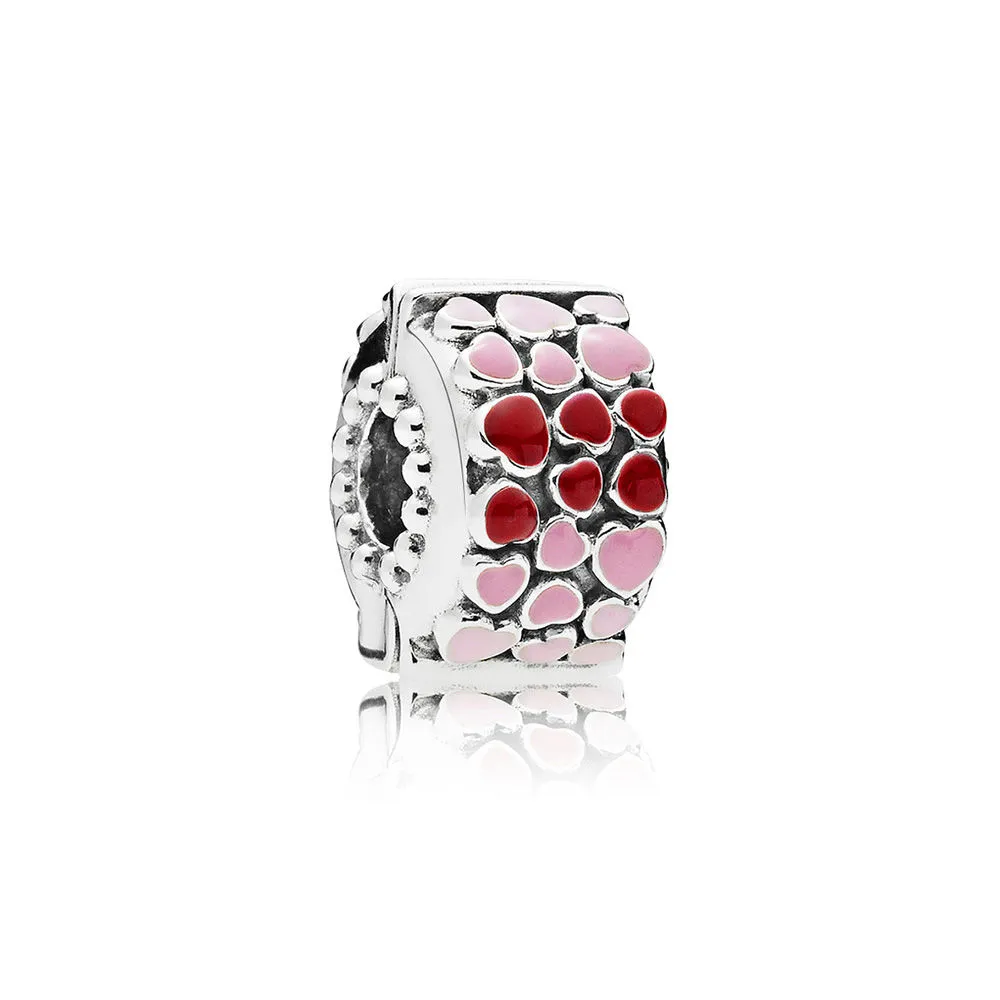 Pandora Røde og rosa Hjerter Charm - 796594ENMX