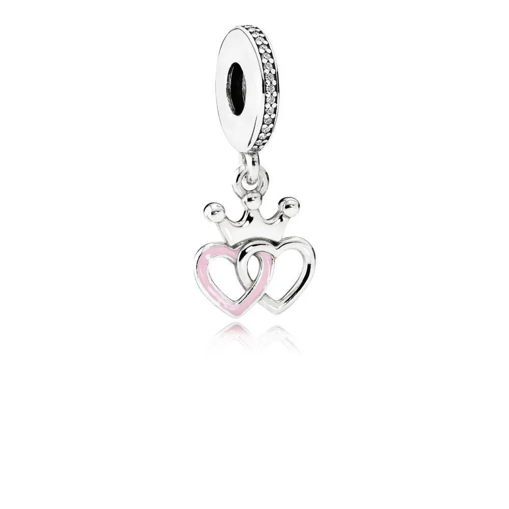 PANDORA Crowned Hearts Pendant Charm - 791963CZ