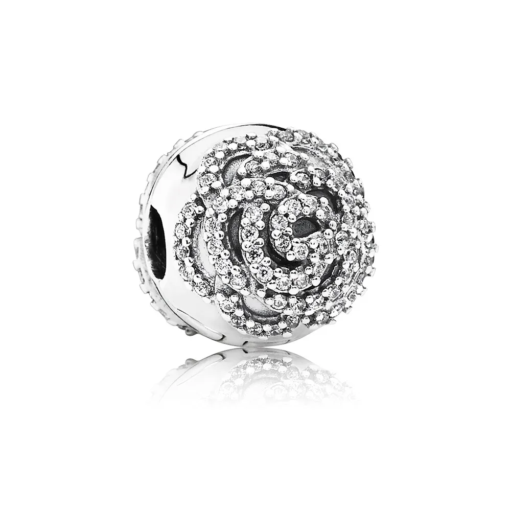 PANDORA Shimmering Rose Clip - 791529CZ