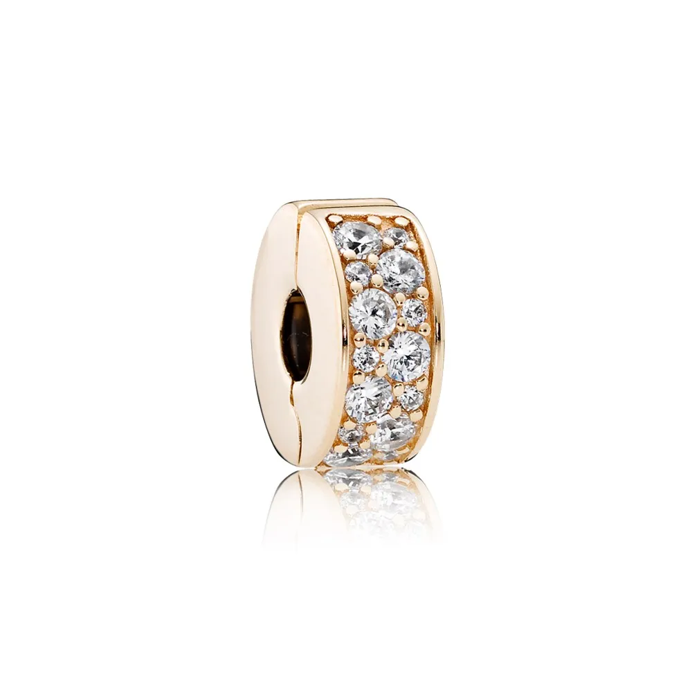 pandora shining elegance clip 14k gull klar cz 750842cz