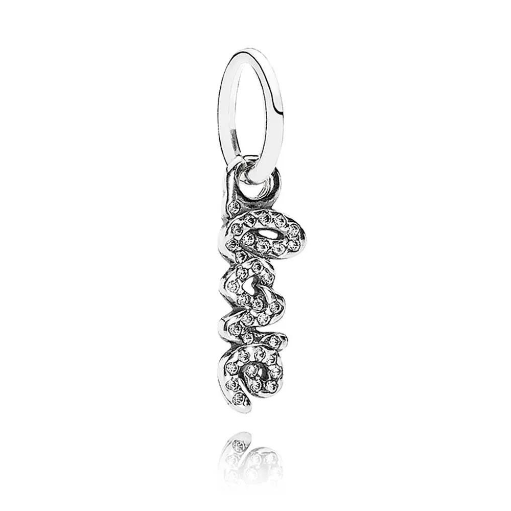 PANDORA Signature of Love, Clear Cz Pendant Charm - 791428cz