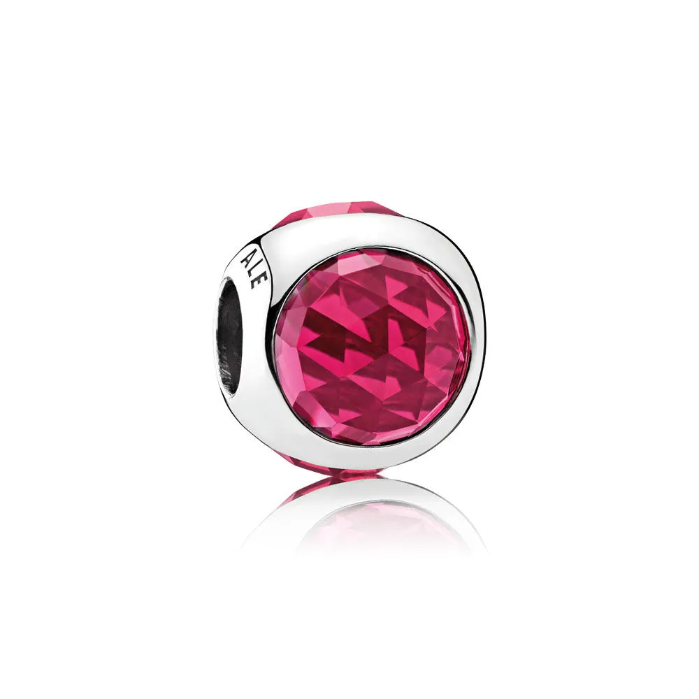 pandora silver charm with cerise crystal 792095ncc