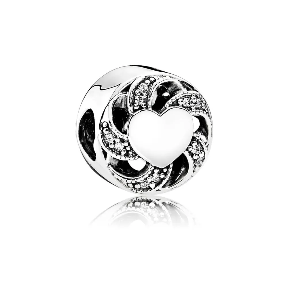 pandora silver charm with clear cubic zirconia 791976cz