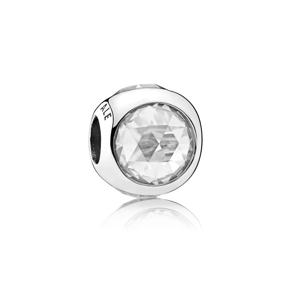 pandora silver charm with clear cubic zirconia 792095cz