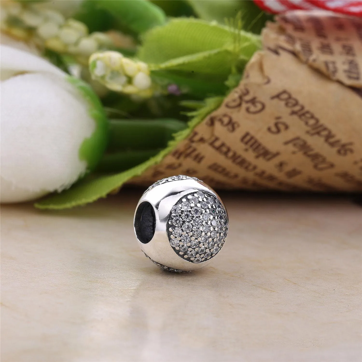 Pandora Silver charm with clear cubic zirconia - 796214CZ