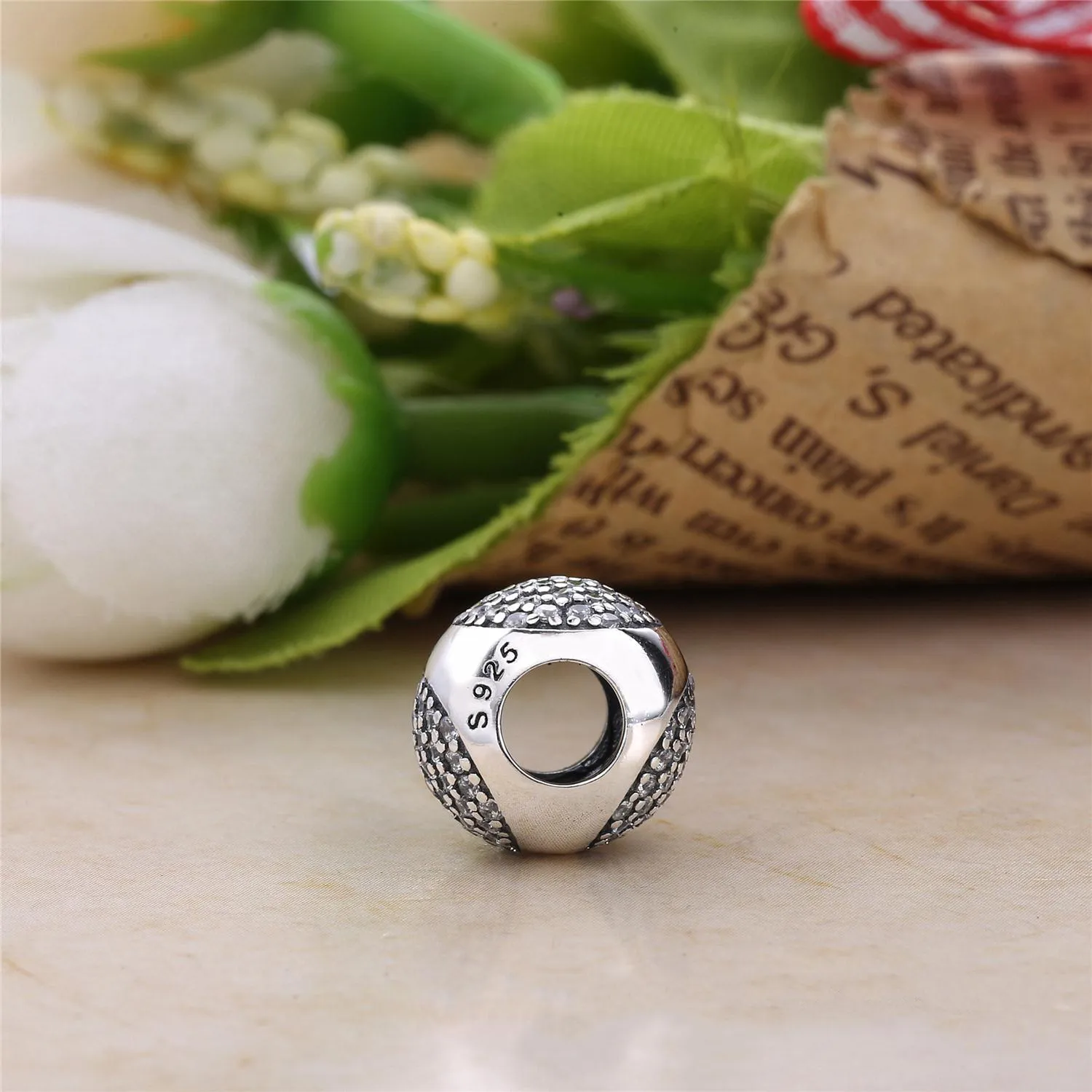 Pandora Silver charm with clear cubic zirconia - 796214CZ