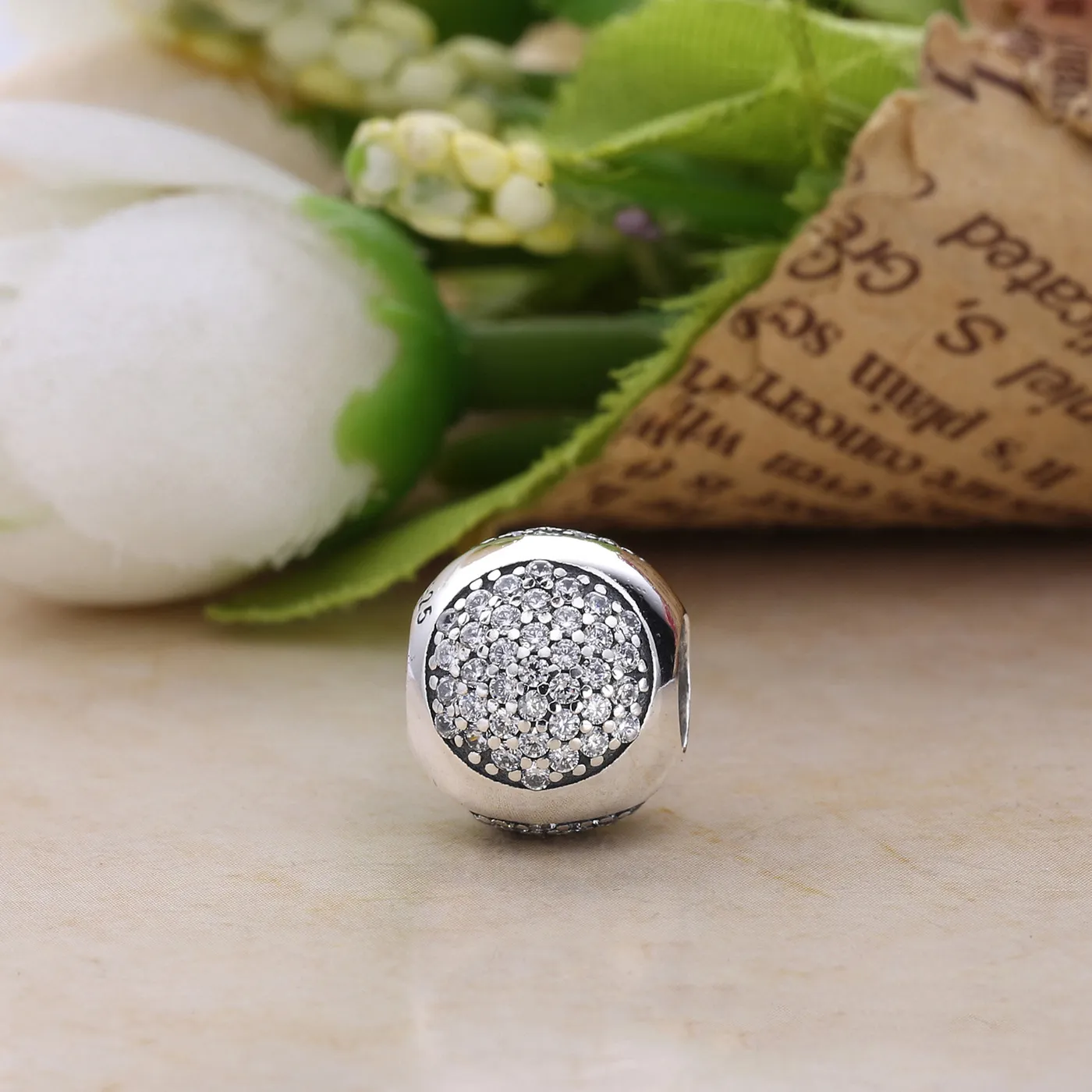 Pandora Silver charm with clear cubic zirconia - 796214CZ