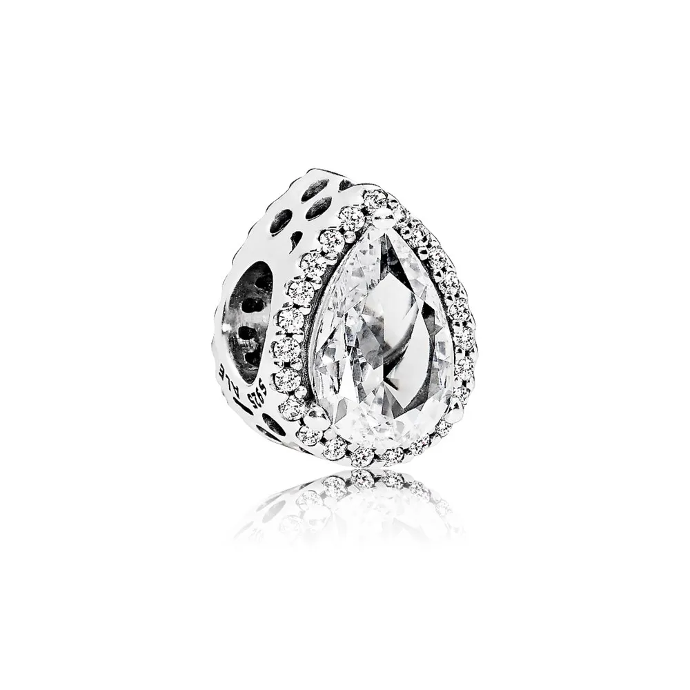 pandora silver charm with clear cubic zirconia 796245cz