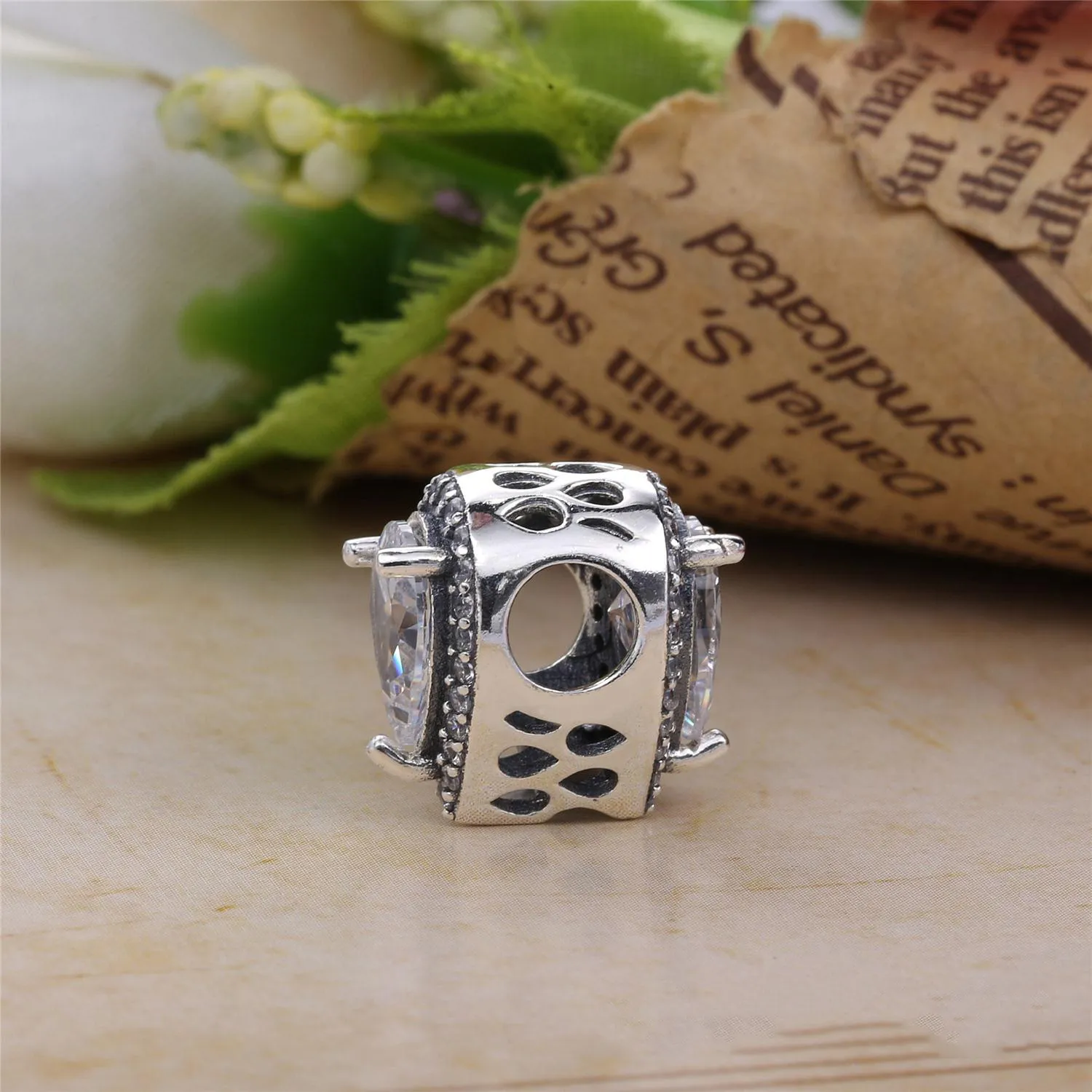 Pandora Silver charm with clear cubic zirconia - 796245CZ