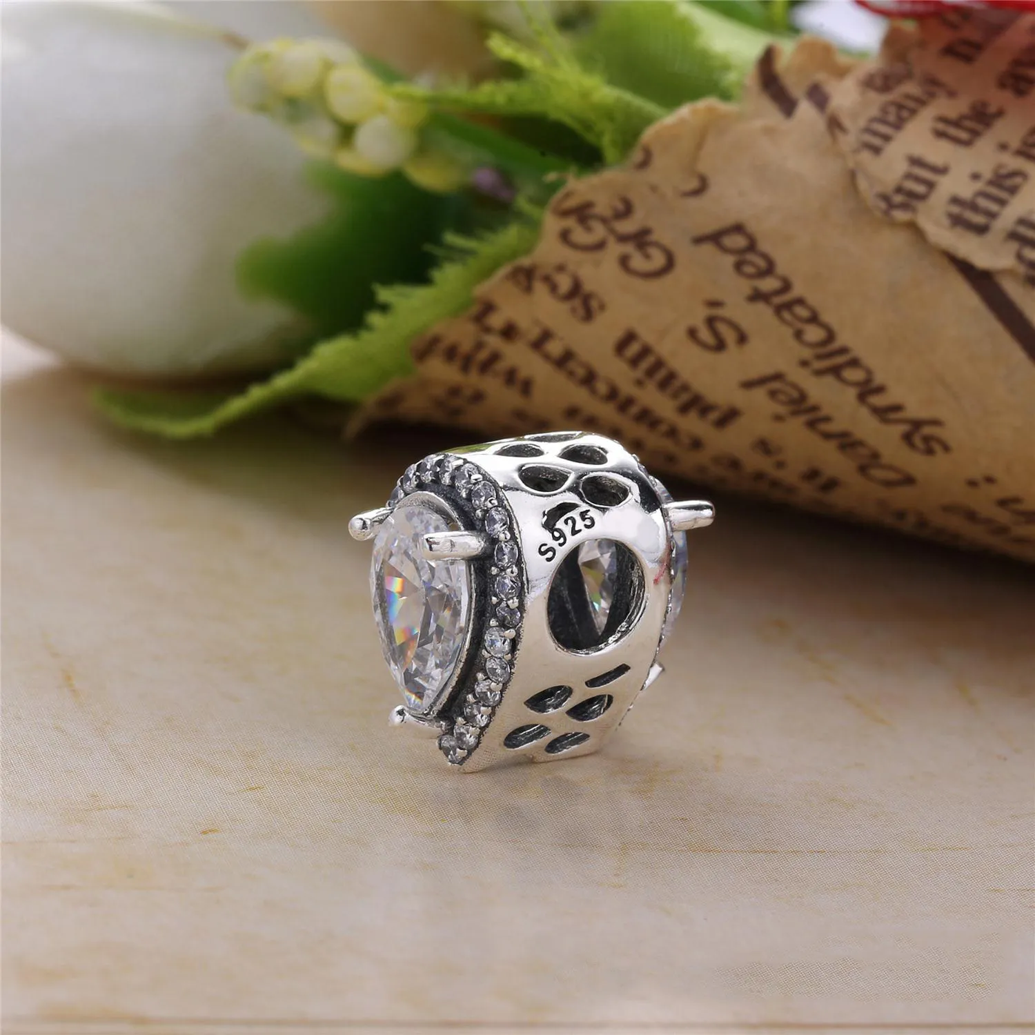 Pandora Silver charm with clear cubic zirconia - 796245CZ