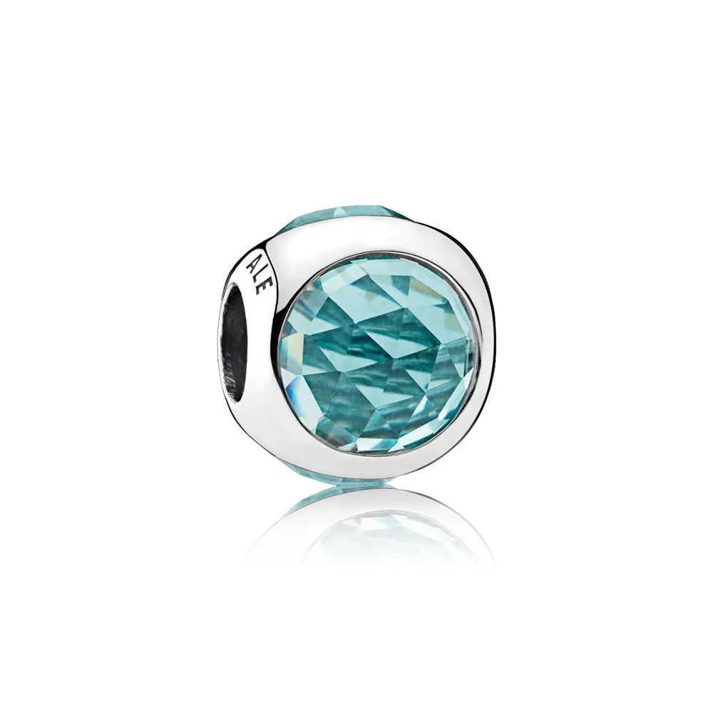 pandora silver charm with icy green crystal 792095nic