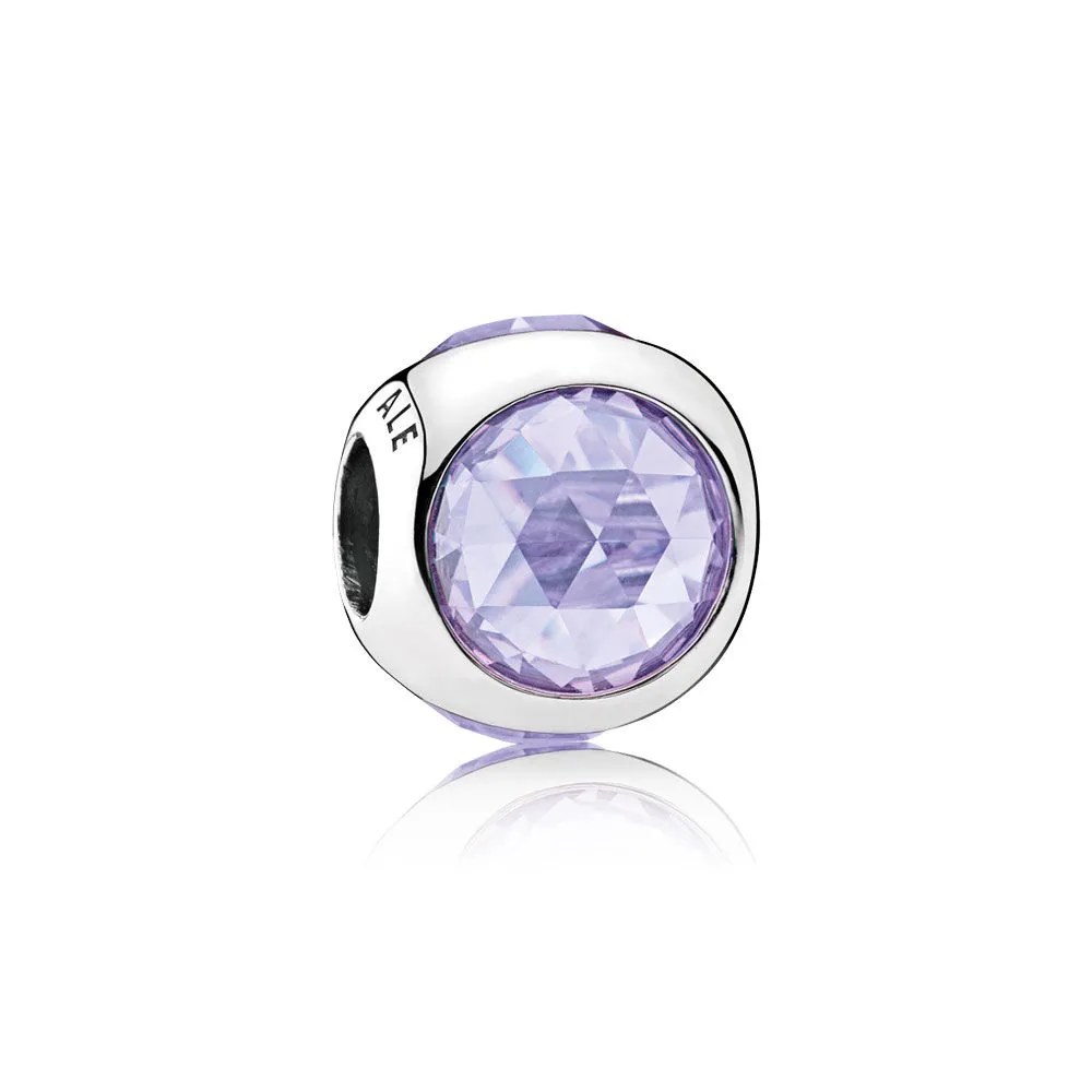 pandora silver charm with lavender cubic zirconia 792095lcz