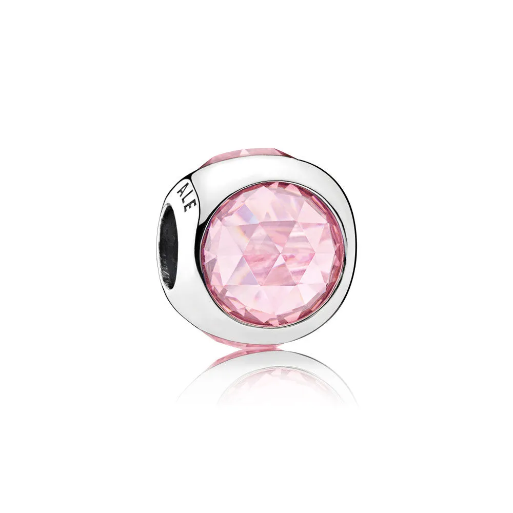 pandora silver charm with pink cubic zirconia 792095pcz