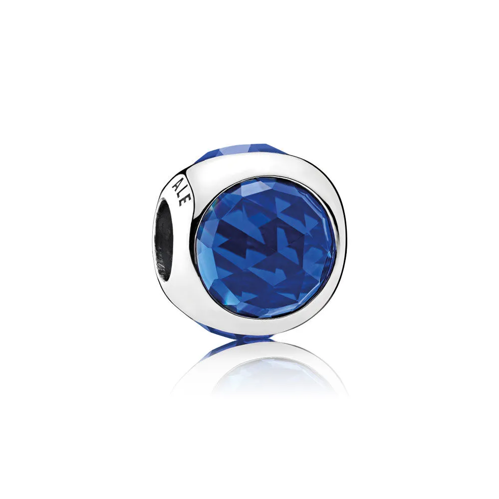 pandora silver charm with royal blue crystal 792095ncb