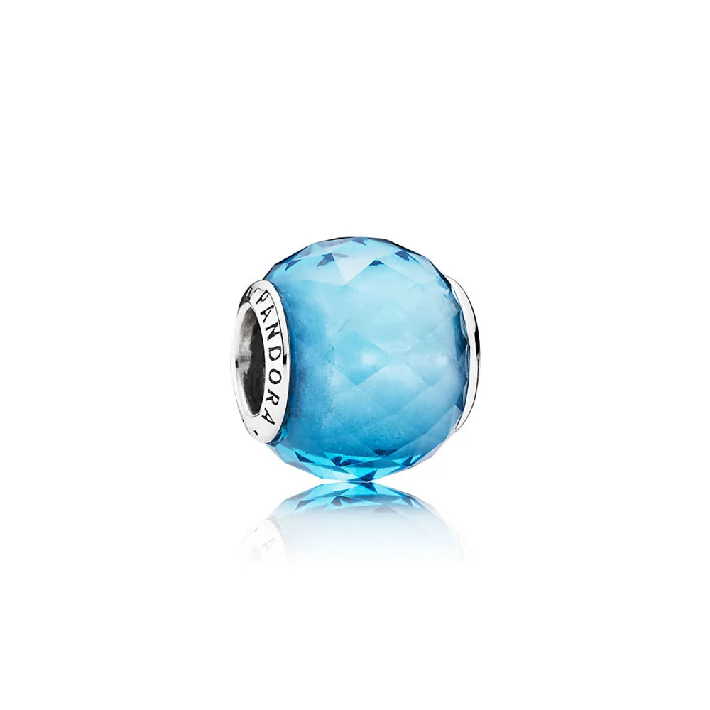 pandora sky blue geometric facets charm 791722nbs