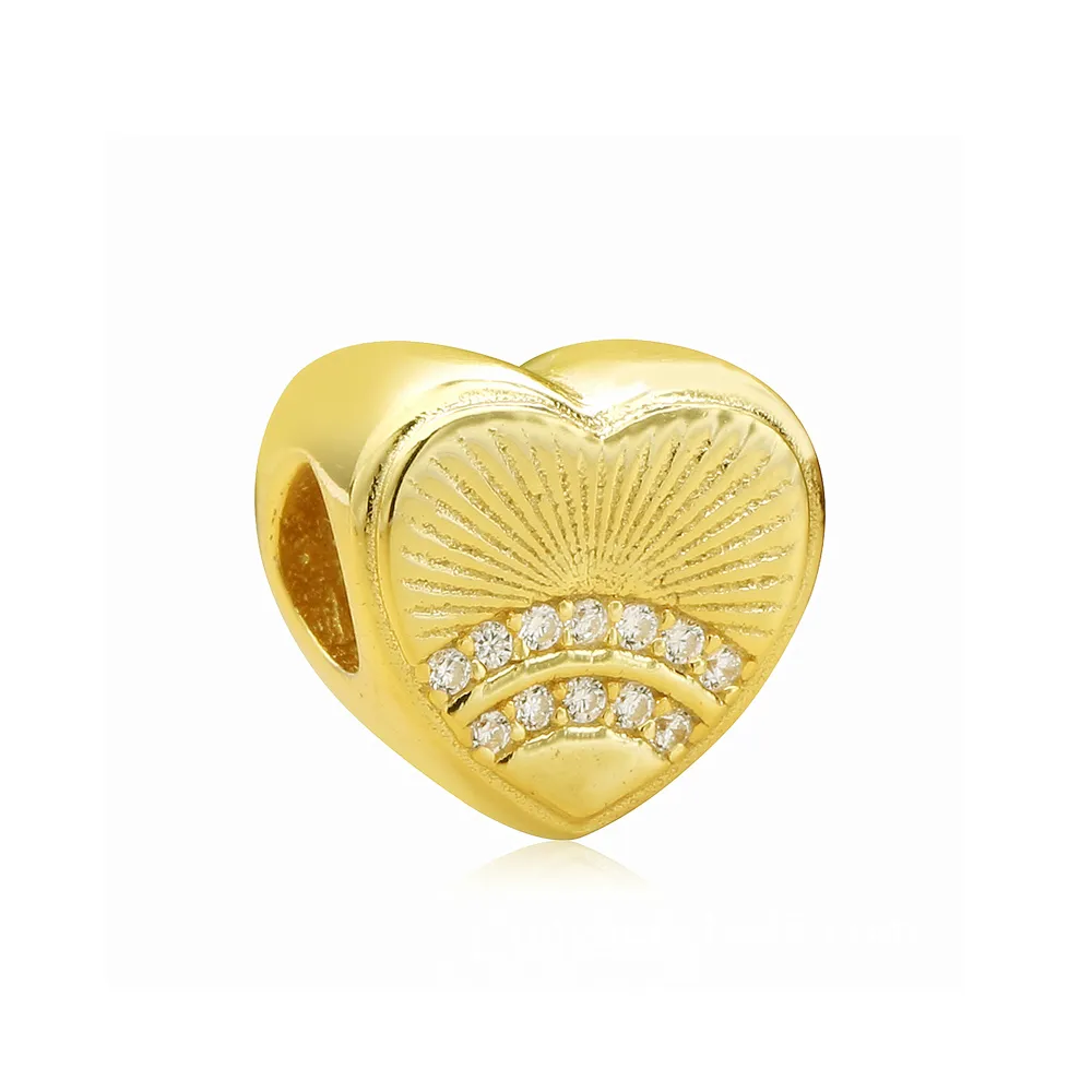 PANDORA Sunshine Heart Charm, PANDORA Shine™ & Clear CZ - PX00330-1