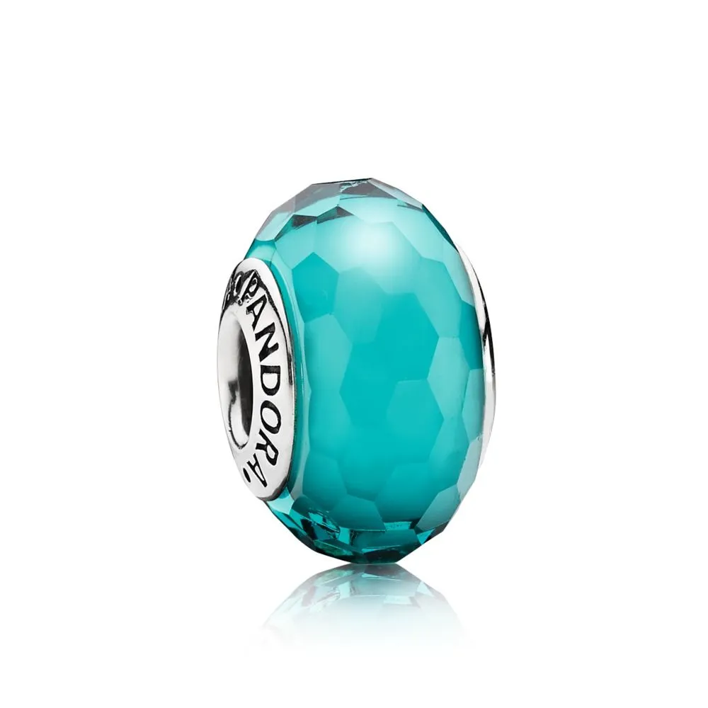 Pandora Teal Faceted Glass Charm - 791606