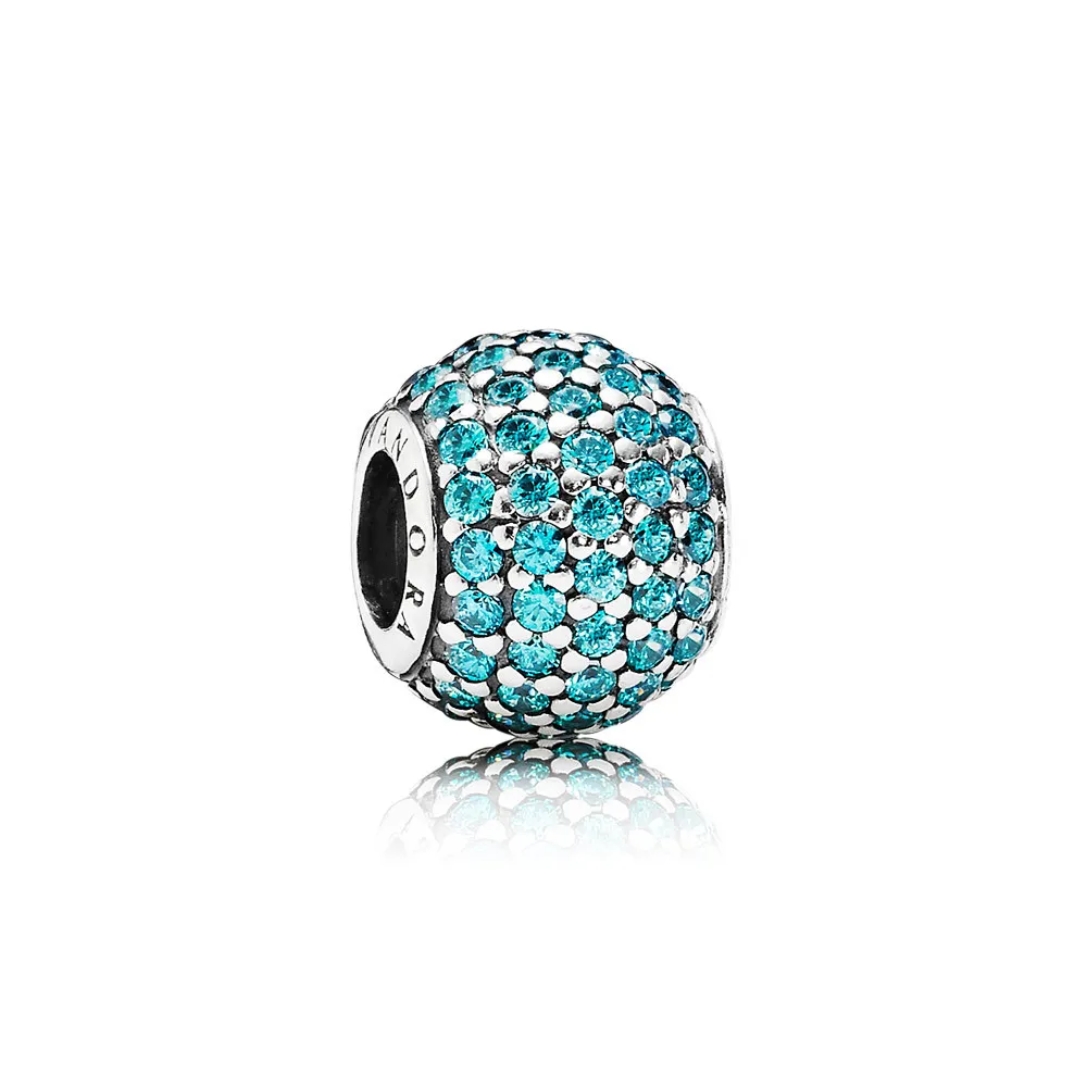 pandora teal pavé ball charm 791051mcz