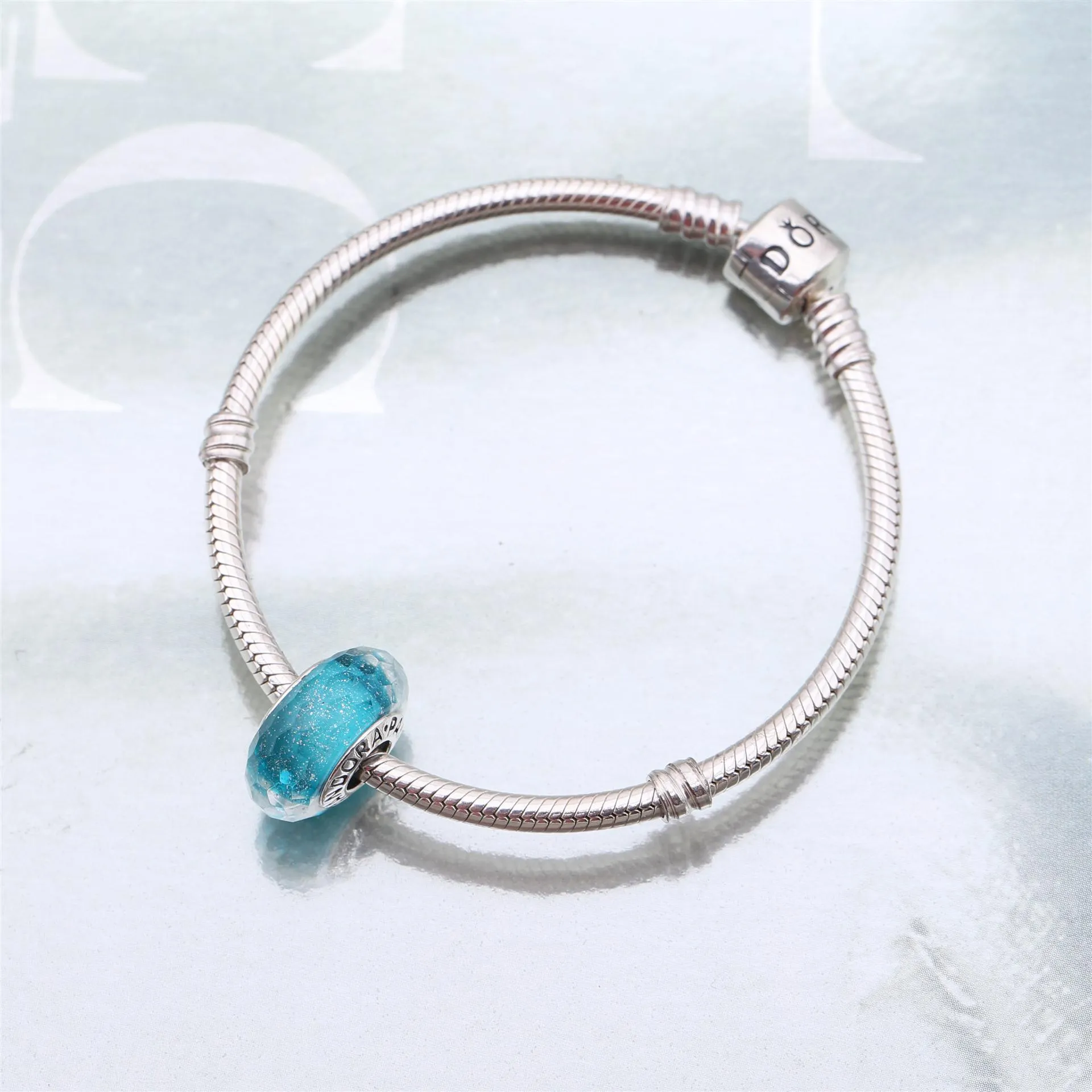 Pandora Teal Shimmer Glass Charm - 791655