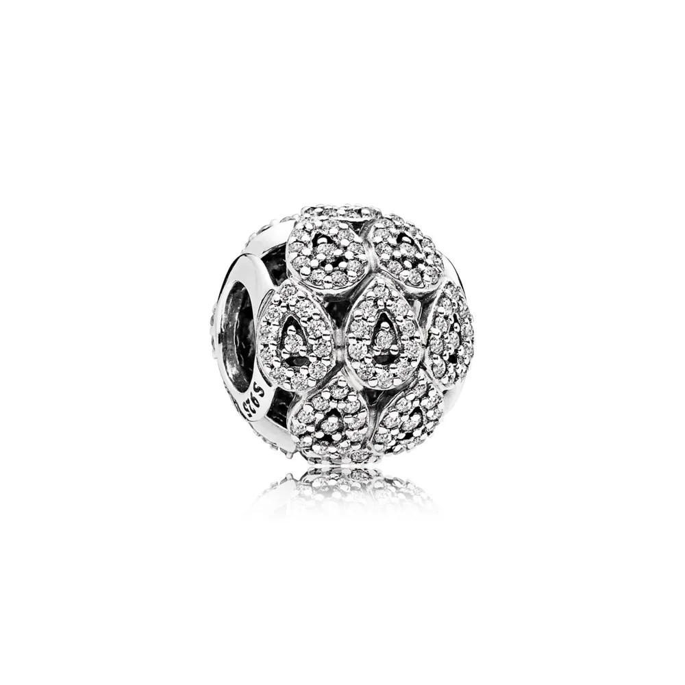 Pandora Teardrop silver charm with clear cubic zirconia - 796271CZ