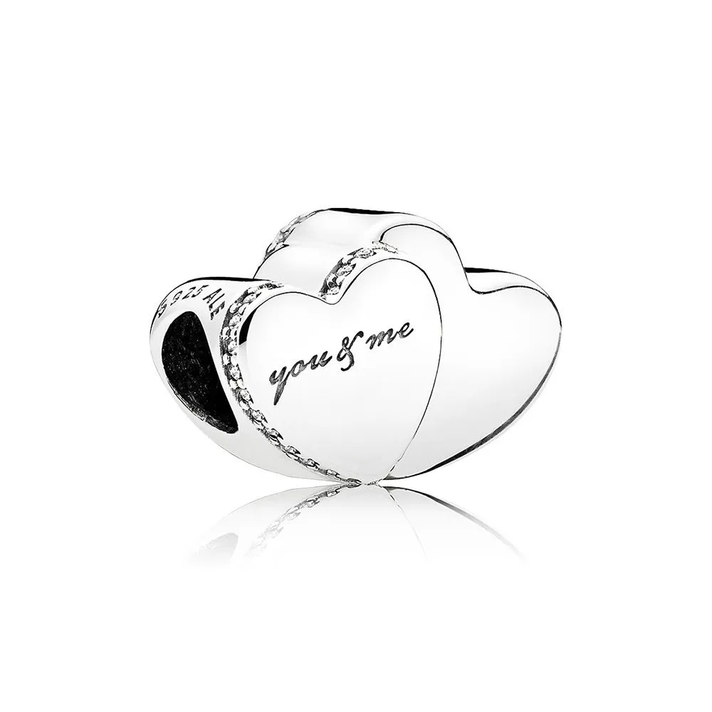 pandora to hjerter charm 796560cz