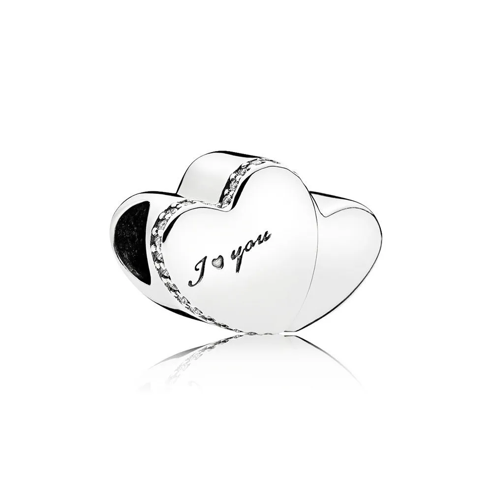 Pandora To hjerter Charm - 796560CZ