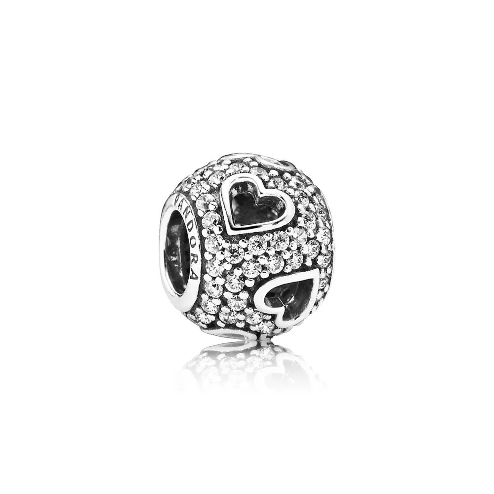 pandora tumbling hearts charm 791426cz