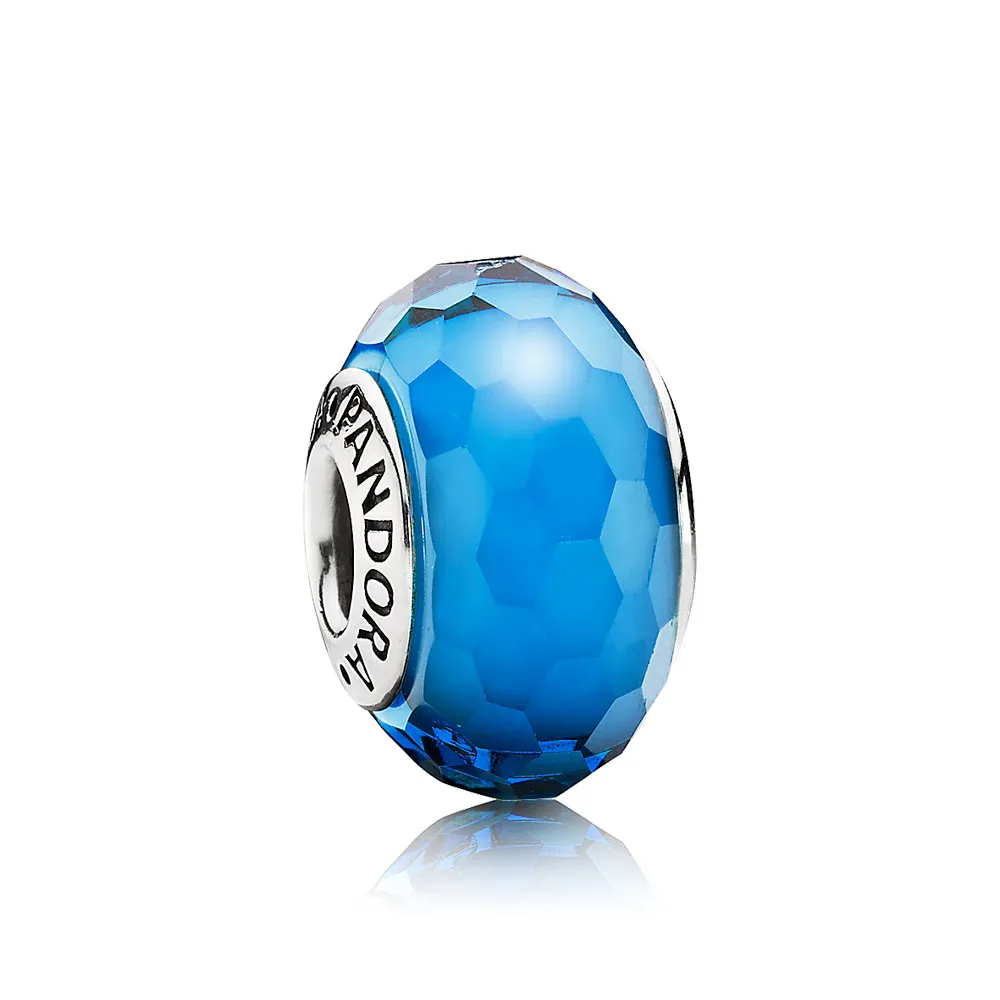 Pandora Turquoise Faceted Glass Charm - 791607