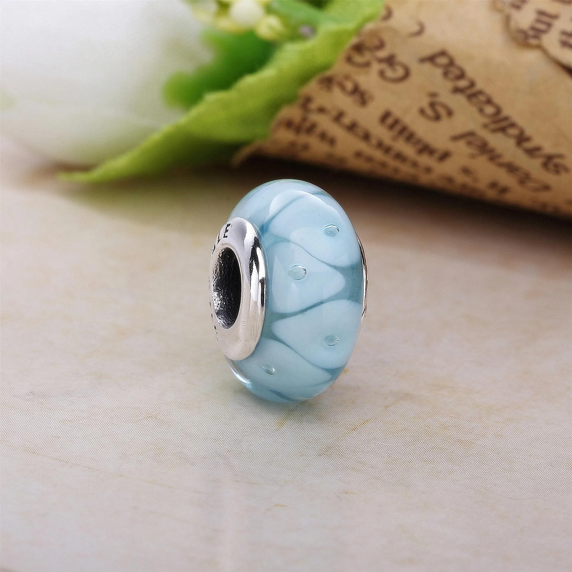 Pandora Turquoise Glass Zig-Zag Charm - 790924